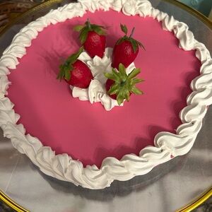 Faux Pink and White strawberry pie.